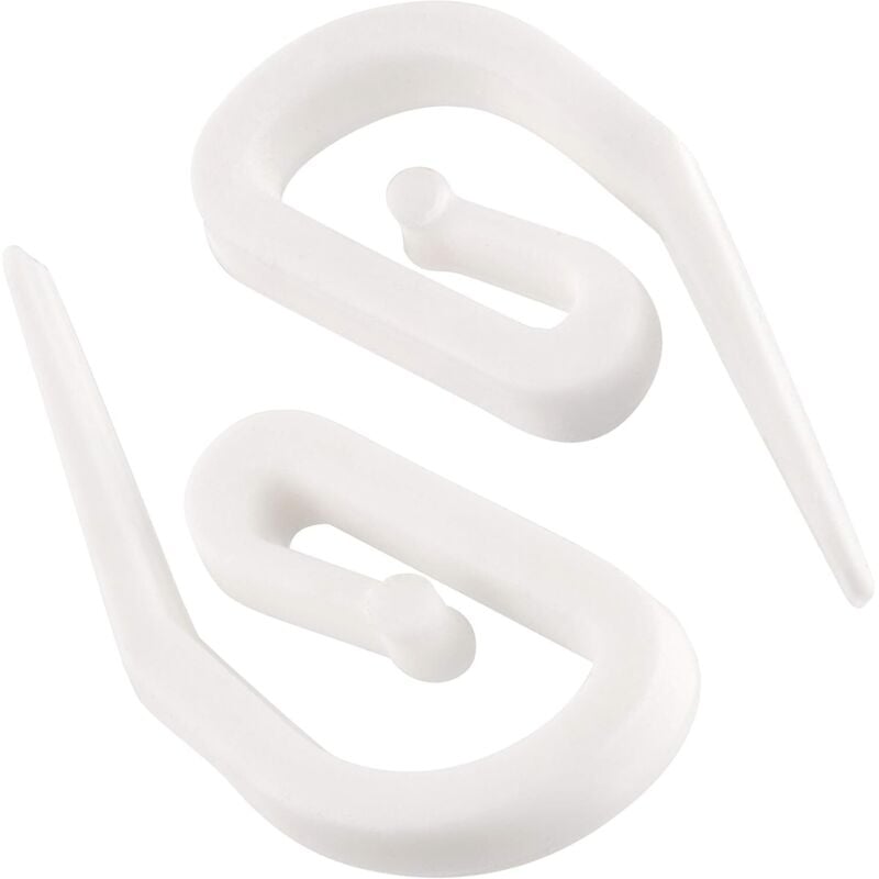 Białe plastikowe haczyki do zasłon – opakowanie 100 szt. (28 x 12 mm) Zasłony/Okna/Zasłony