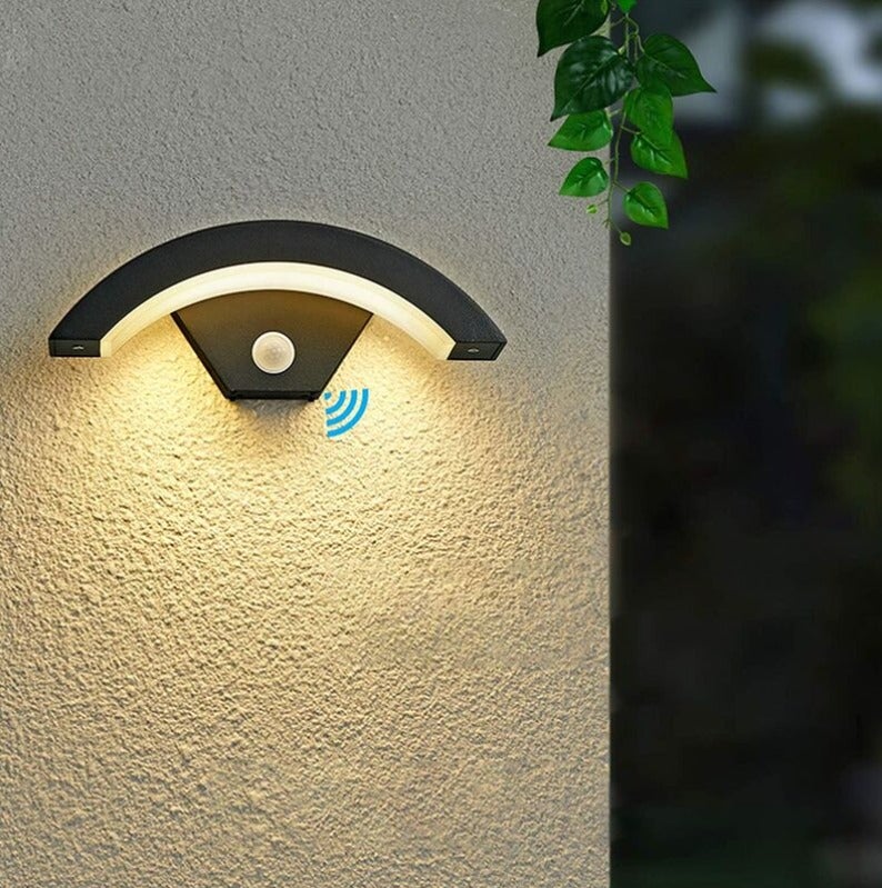 Lampa ścienna LED zewnętrzna z czujnikiem ruchu, szary antracyt 18W, lampa zewnętrzna z aluminium IP65, lampa zewnętrzna do willi, na werandę.