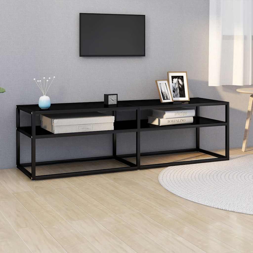Stojak na telewizor VidaXL 140x40x40,5 cm szkło hartowane, stal malowana