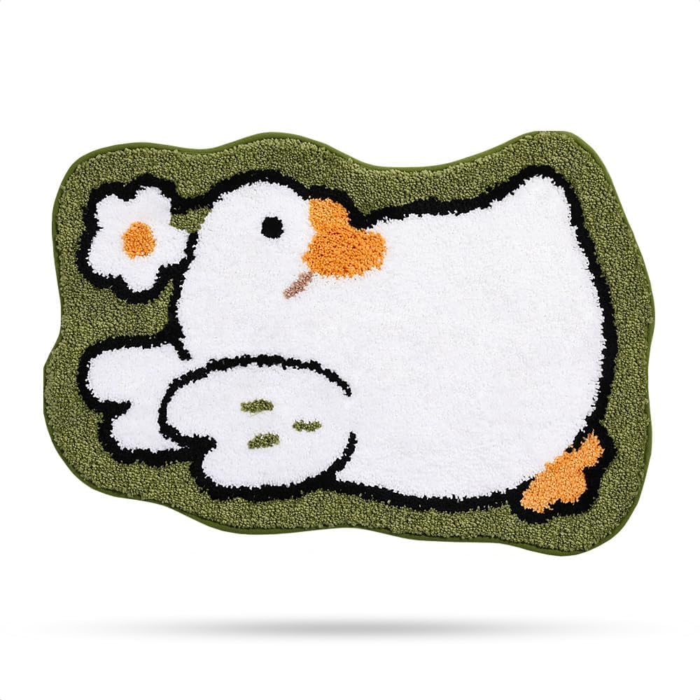 Mata łazienkowa Cute Goose, supermiękka i chłonna, nadaje się do prania w pralce, antypoślizgowa, do prysznica i wanny, 50 x 80 cm