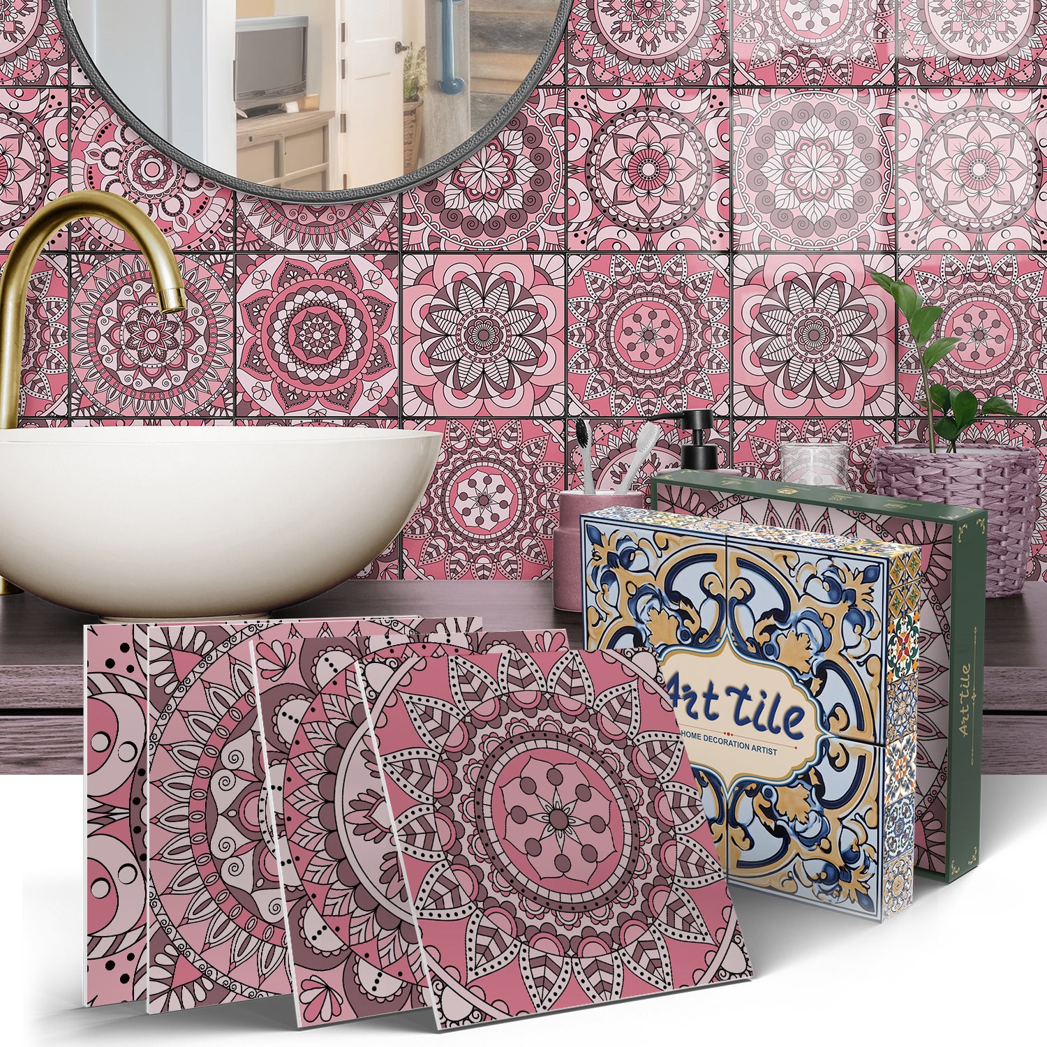 Zestaw 12 samoprzylepnych paneli ściennych 3D, płytki backsplash, naklejki dekoracyjne, wodoodporne i odporne na ciepło, 15 cm x 15 cm