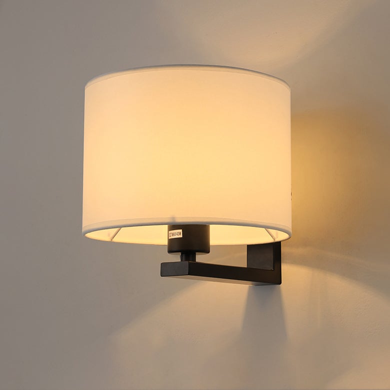 Lampa ścienna z kloszem z tkaniny, nowoczesne lampy ścienne, ścienna lampa nocna, lampa ścienna z gniazdem E27, oświetlenie dekoracyjne