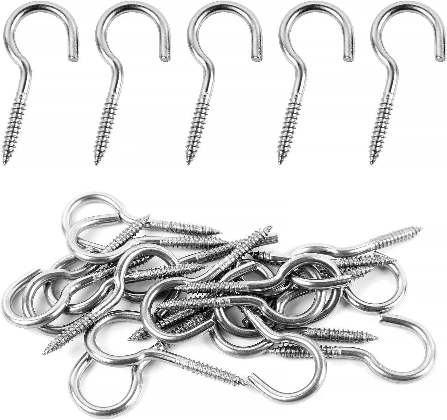 10 sztuk haków wkręcanych ze stali nierdzewnej 304, haki ścienne wkręcane M3 x 40 mm, haki sufitowe wkręcane, metalowe haki wkręcane do wiszących lamp