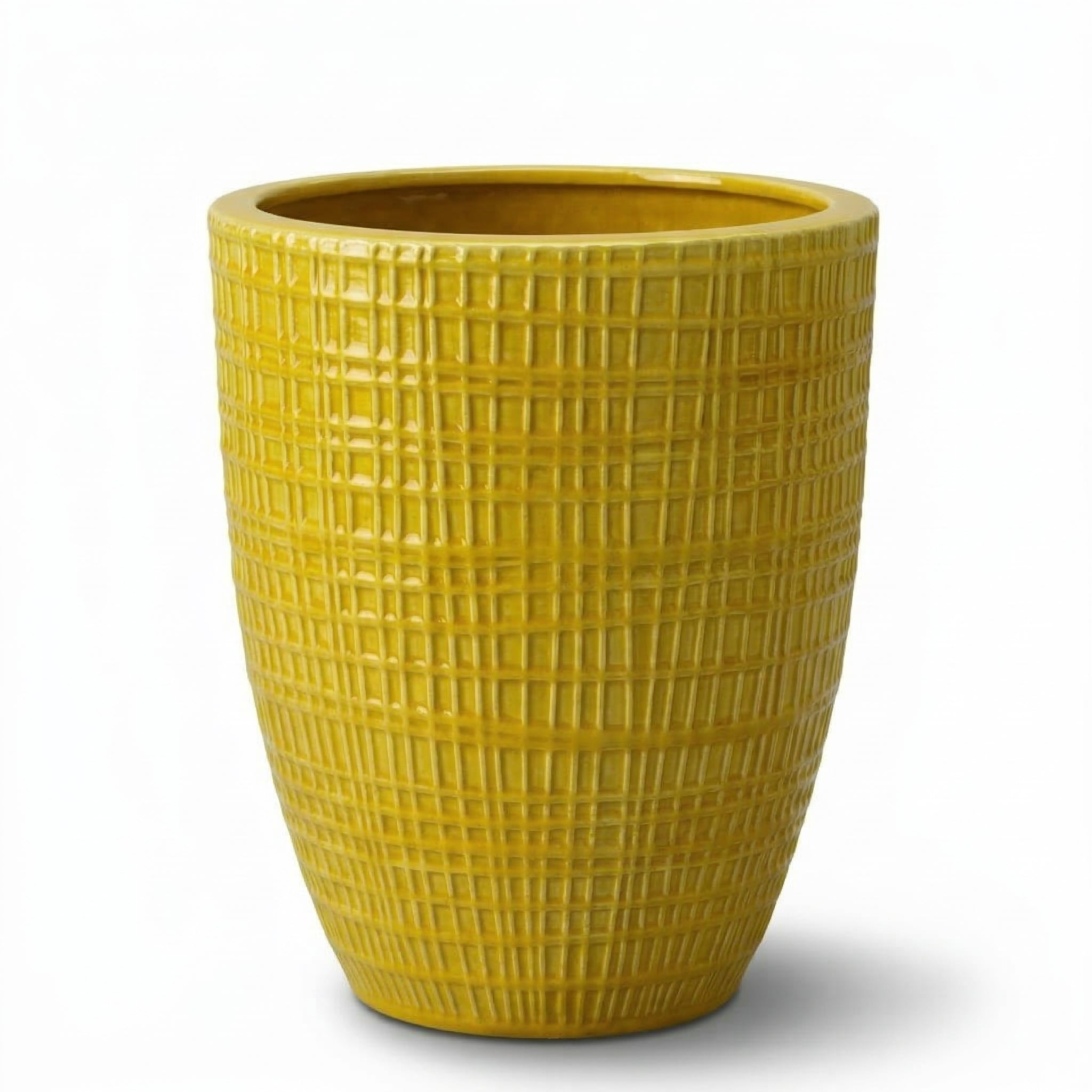 Donica ceramiczna Provencelia VERNE Żółty, sred.32 x H40 cm, mrozoodporna, rękodzieło, szkliwiona