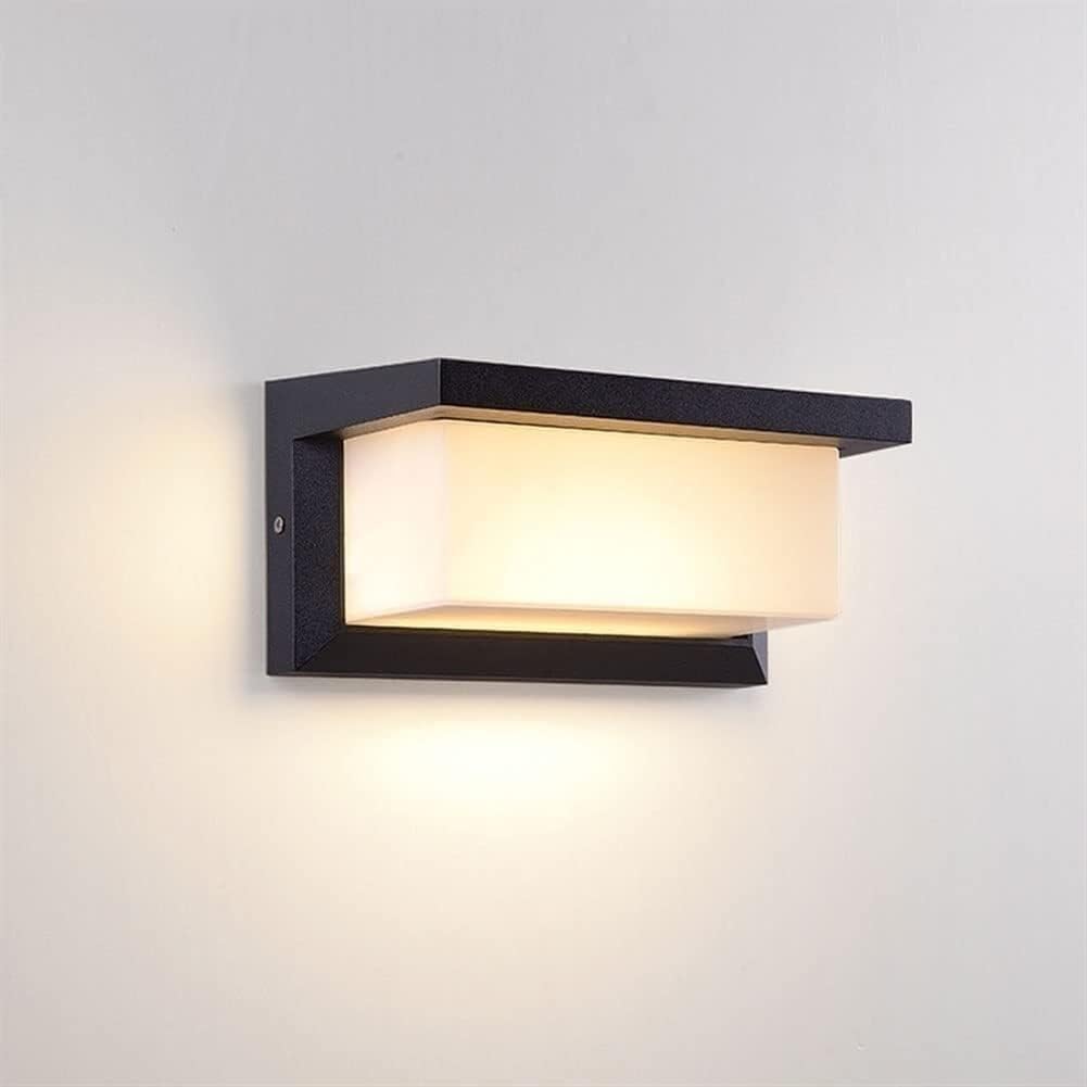 Czarna plastikowa lampa ścienna LED, 22 W – ciepłe światło, odpowiednie do oświetlenia ogólnego – łatwa do zamontowania na ścianie.