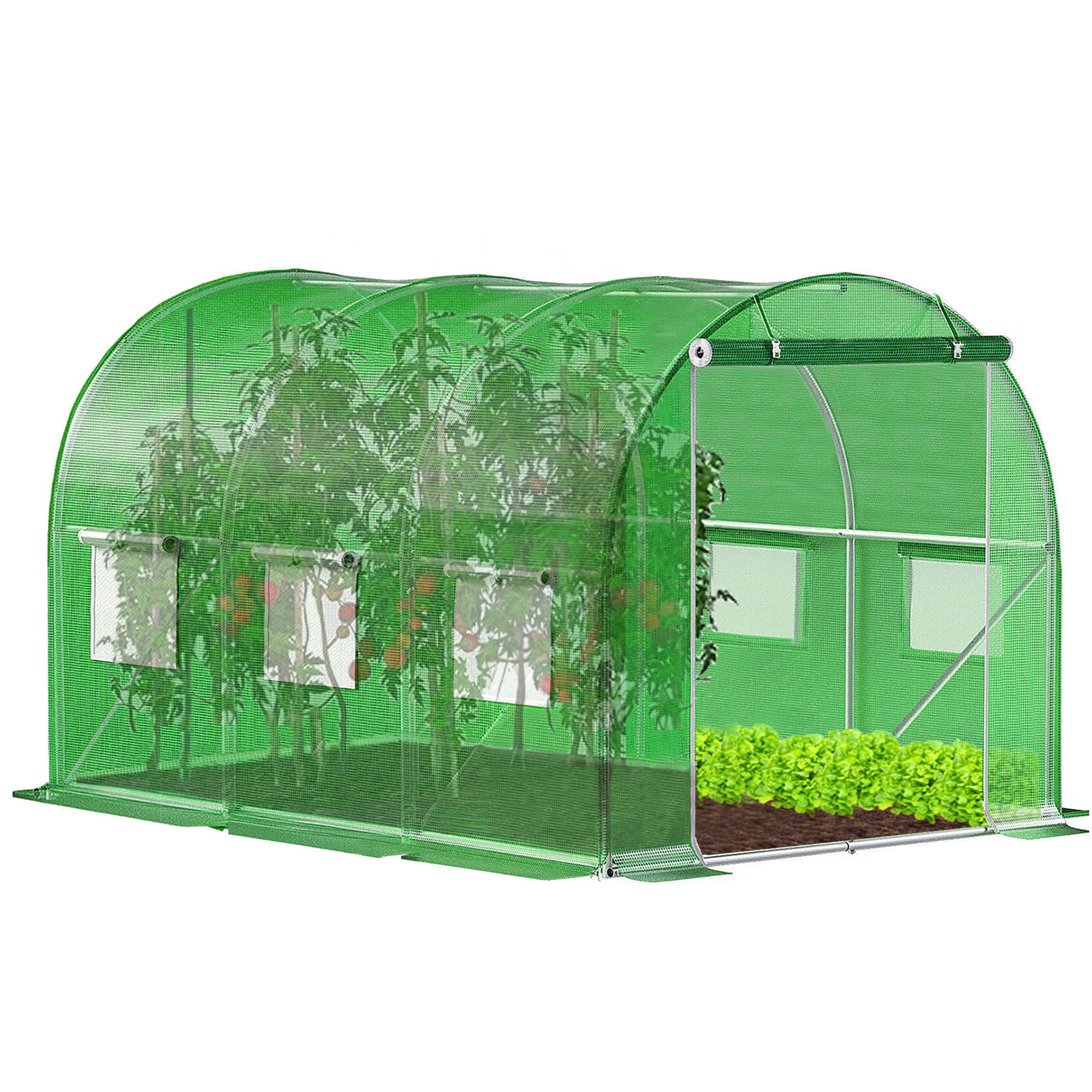 Tunel ogrodowy UV-4 140g/m2 szklarnia foliowa 3x2x2 m zielona