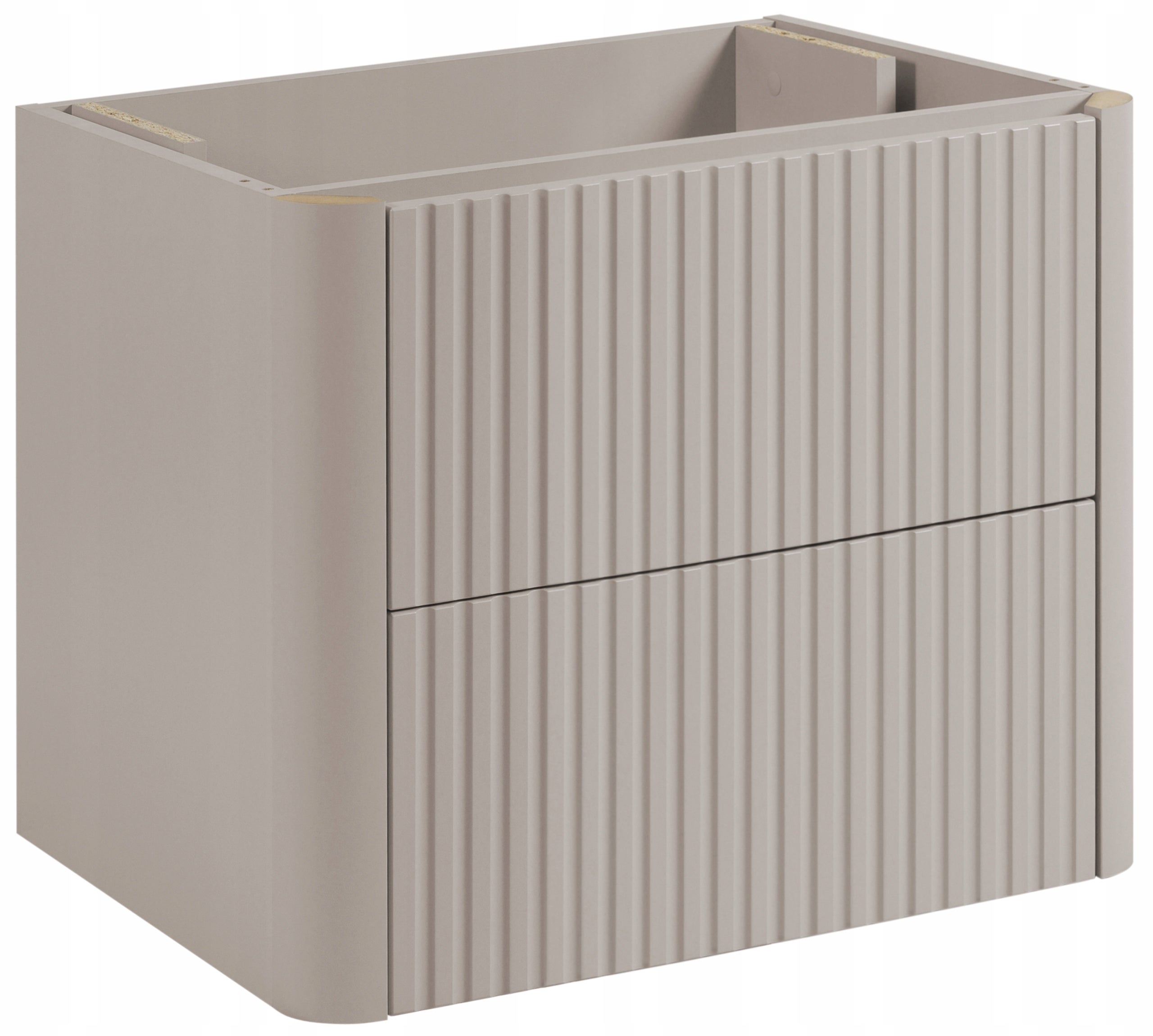 Szafka łazienkowa LINEA 60 cm kaszmir ryflowana wisząca Push to Open