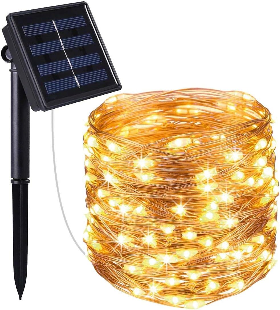 Zewnętrzne solarne lampki girlandowe LED m trybów wodoodporność lampki girlandowe do domu na zewnątrz do ogrodu na ślub i imprezę ciepła biel