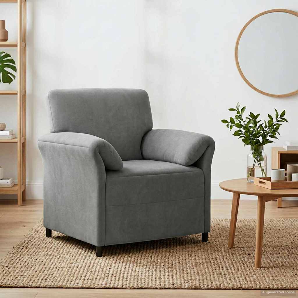Sofa 1-osobowa ciemnoszary 88 x 83 x 95 cm Welur vidaXL