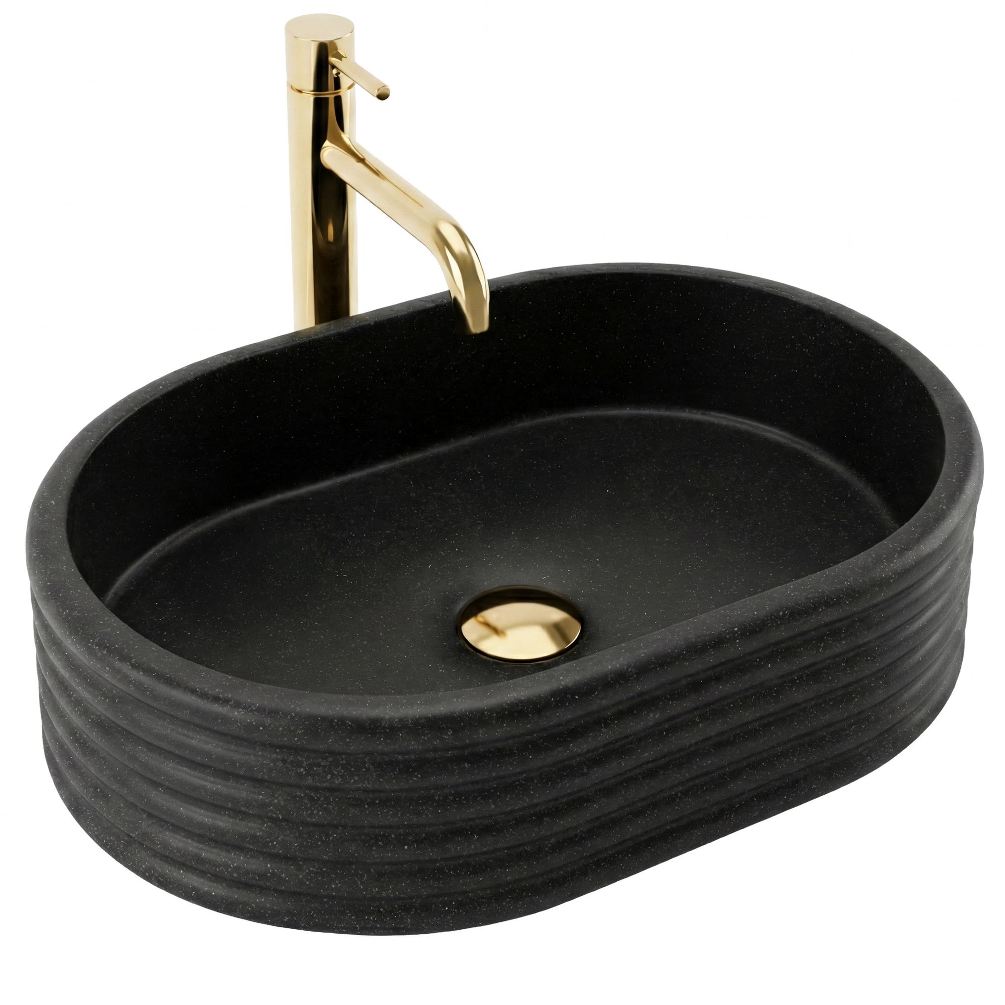 Umywalka Nablatowa Rea Nicoletta Black 50X36X14CM