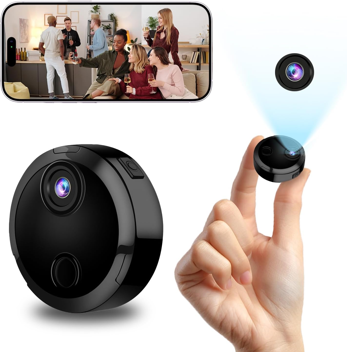 Miniaturowa kamera monitorująca WiFi 1080p do użytku wewnątrz i na zewnątrz, bezprzewodowa, z funkcją widzenia w nocy i detekcją ruchu, idealna