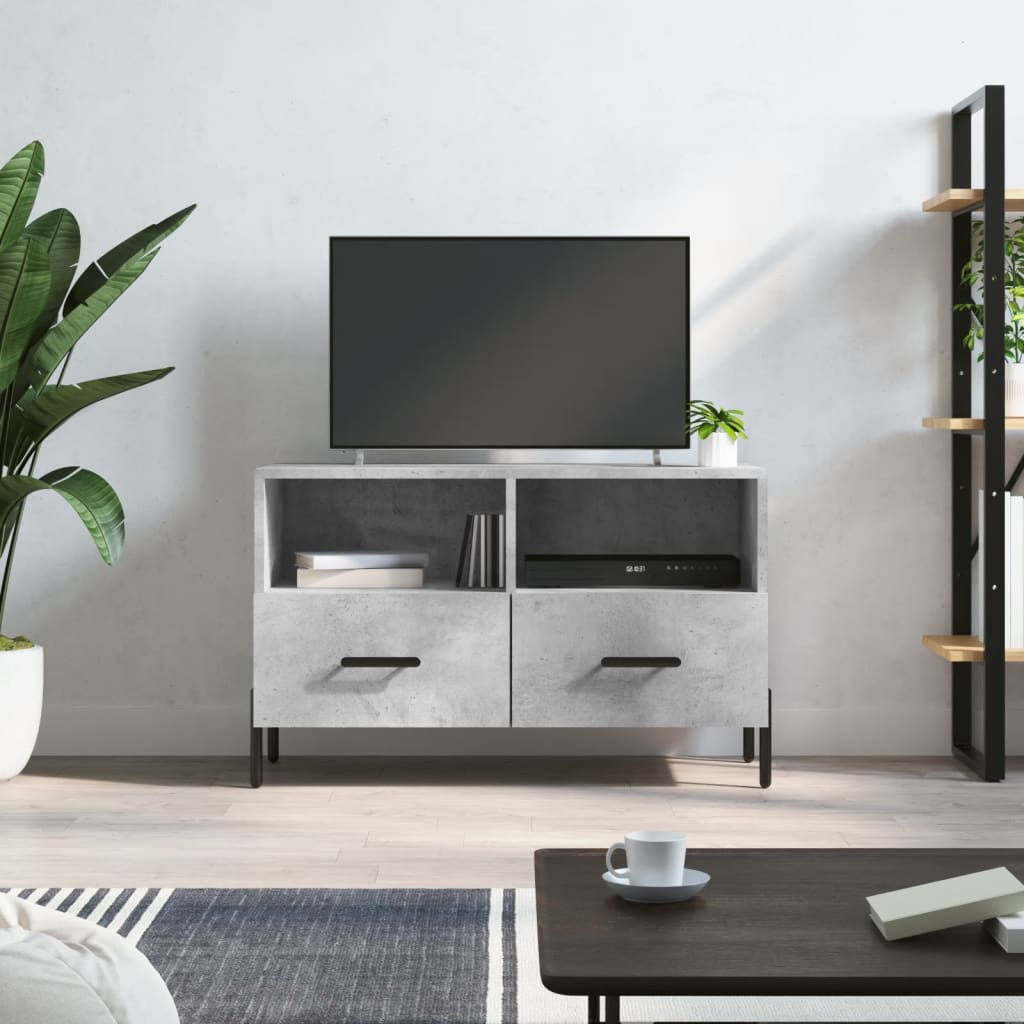 vidaXL Szafka TV, szarość betonu, 80x36x50 cm
