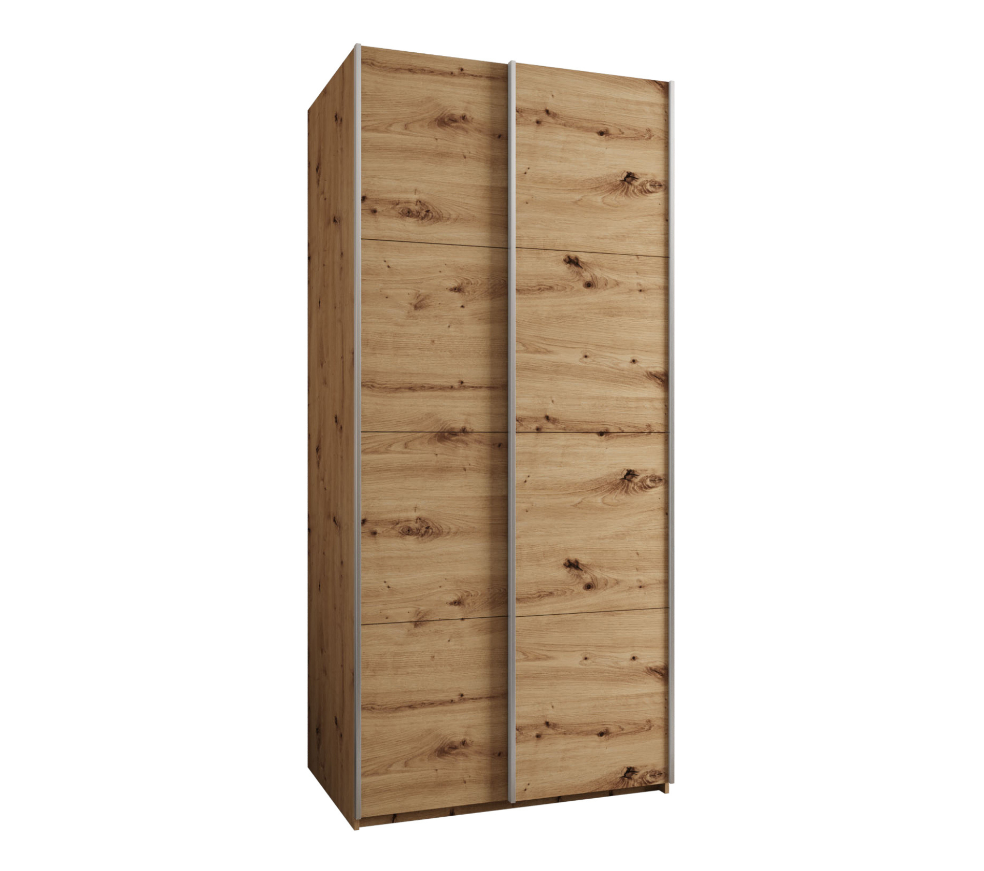 Szafa przesuwna wysoka Lux 1 110 x 64 x 245,5 cm artisan + artisan + u. srebrny - Abiks Meble