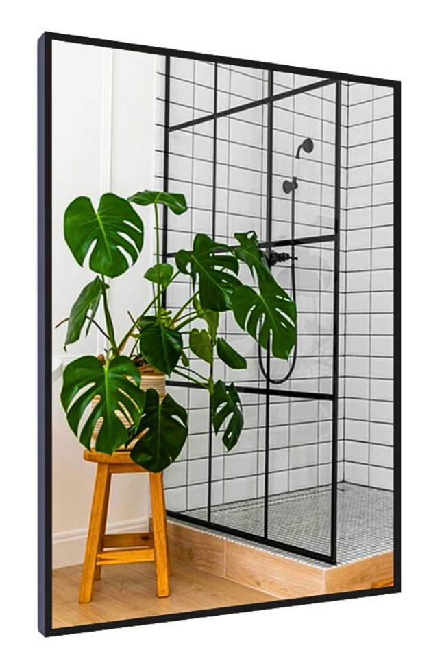 Lustro 60x100 w Czarnej Ramie Aluminiowej Mat Loft Bez Oświetlenia Loftowe