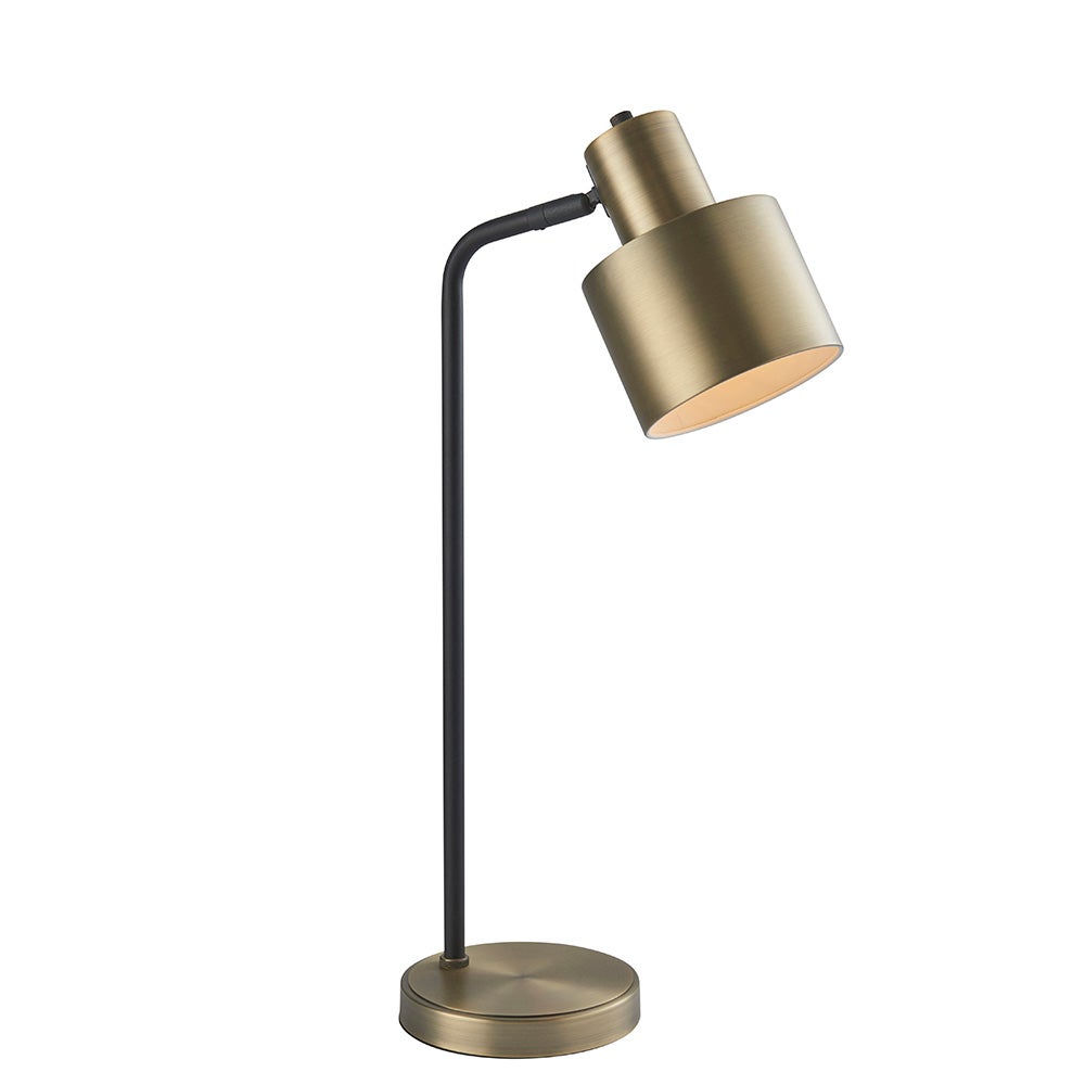Lampka biurkowa MAYFIELD matowa antyczna mosiężna 1xE27x20W metal wym:58,5x16x26,5cm IP20 Endon