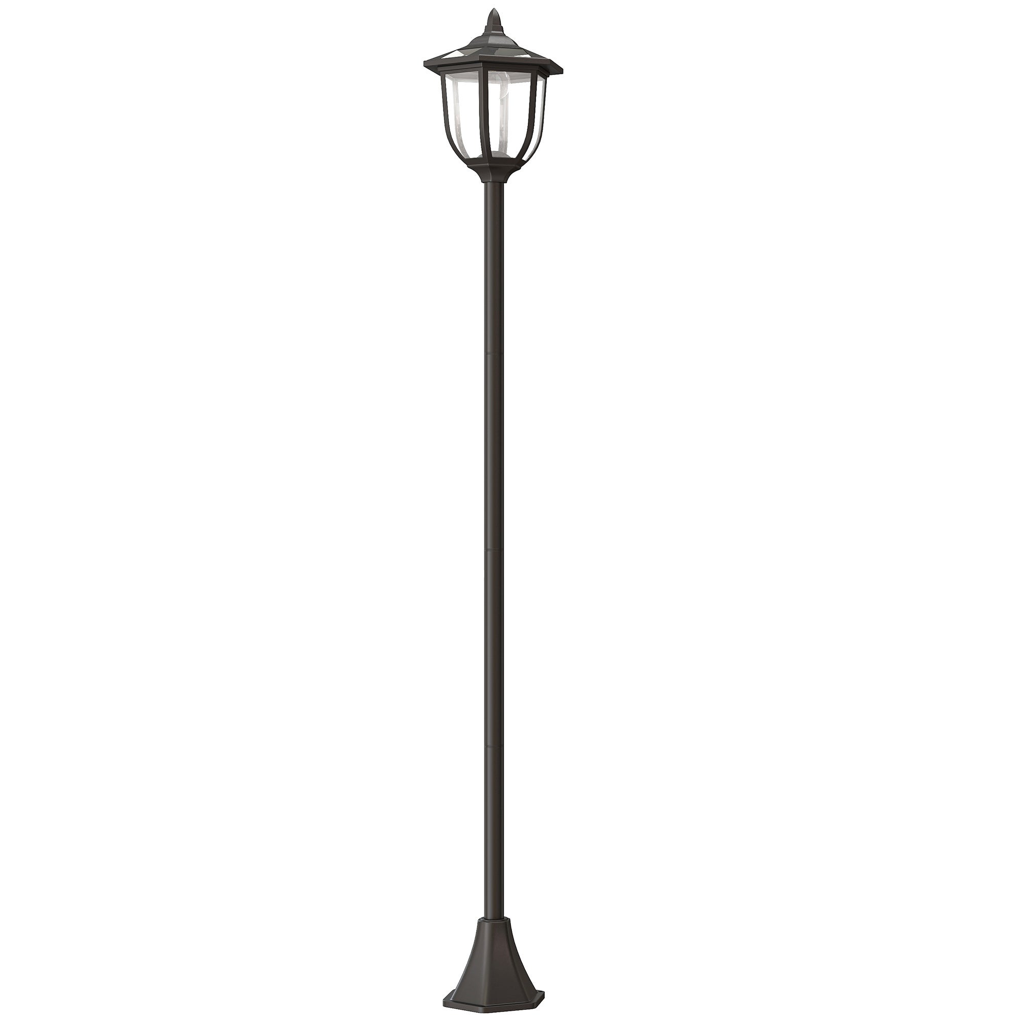 Lampa solarna stojąca z 6 diodami LED, bateria słoneczna, czas pracy baterii 6-8 godzin, Ø 26,5 x 177 cm, kolor czarny