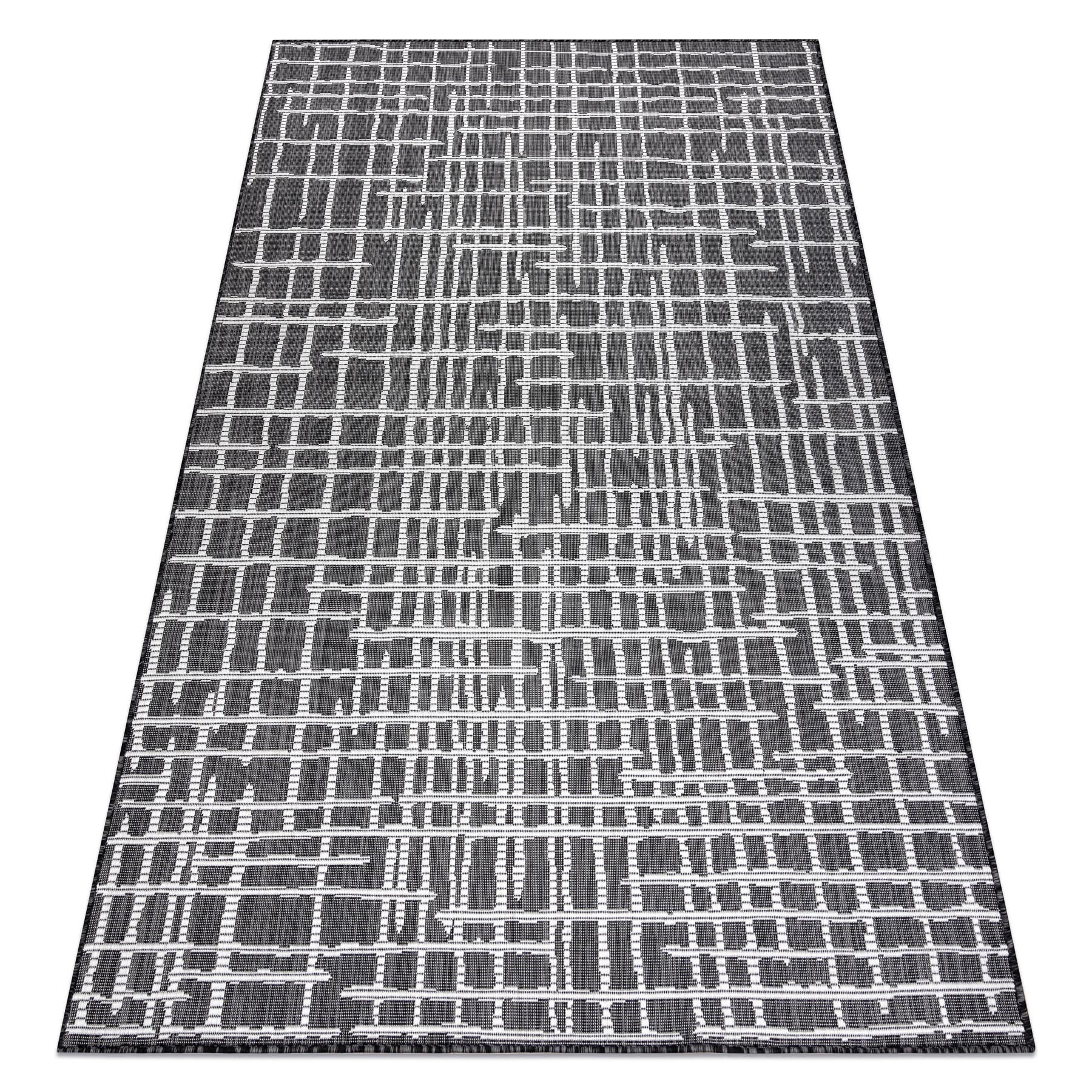 Dywan SZNURKOWY SIZAL SION Kratka, Linie 22144 płaskie tkanie czarny / ecru 120x170 cm