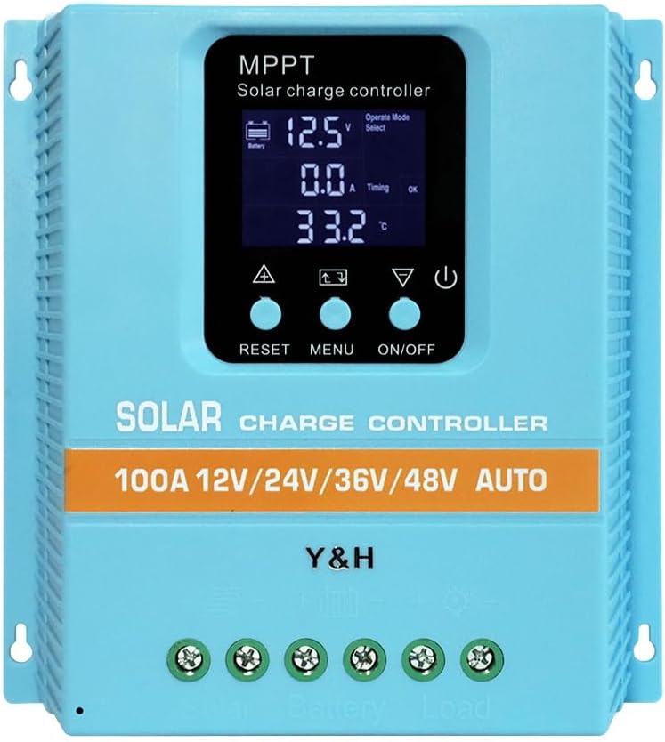 Regulator ładowania słonecznego MPPT 100 A 12 V 24 V 36 V 48 V Inteligentny regulator akumulatora Maksymalne wejście 100 V Podwójny port USB do akumul