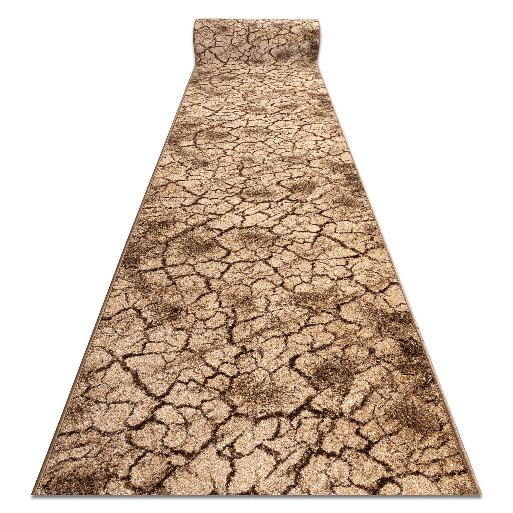 Chodnik KARMEL Terra popękana ziema orzech 120cm 120x700 cm