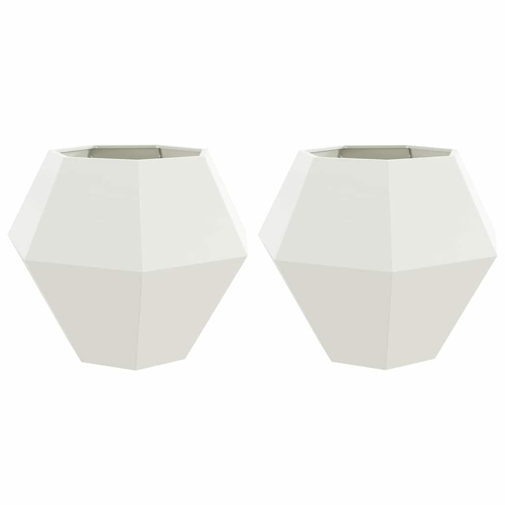 Donica 2 szt. Biały 100 x 100 x 80 cm Stal