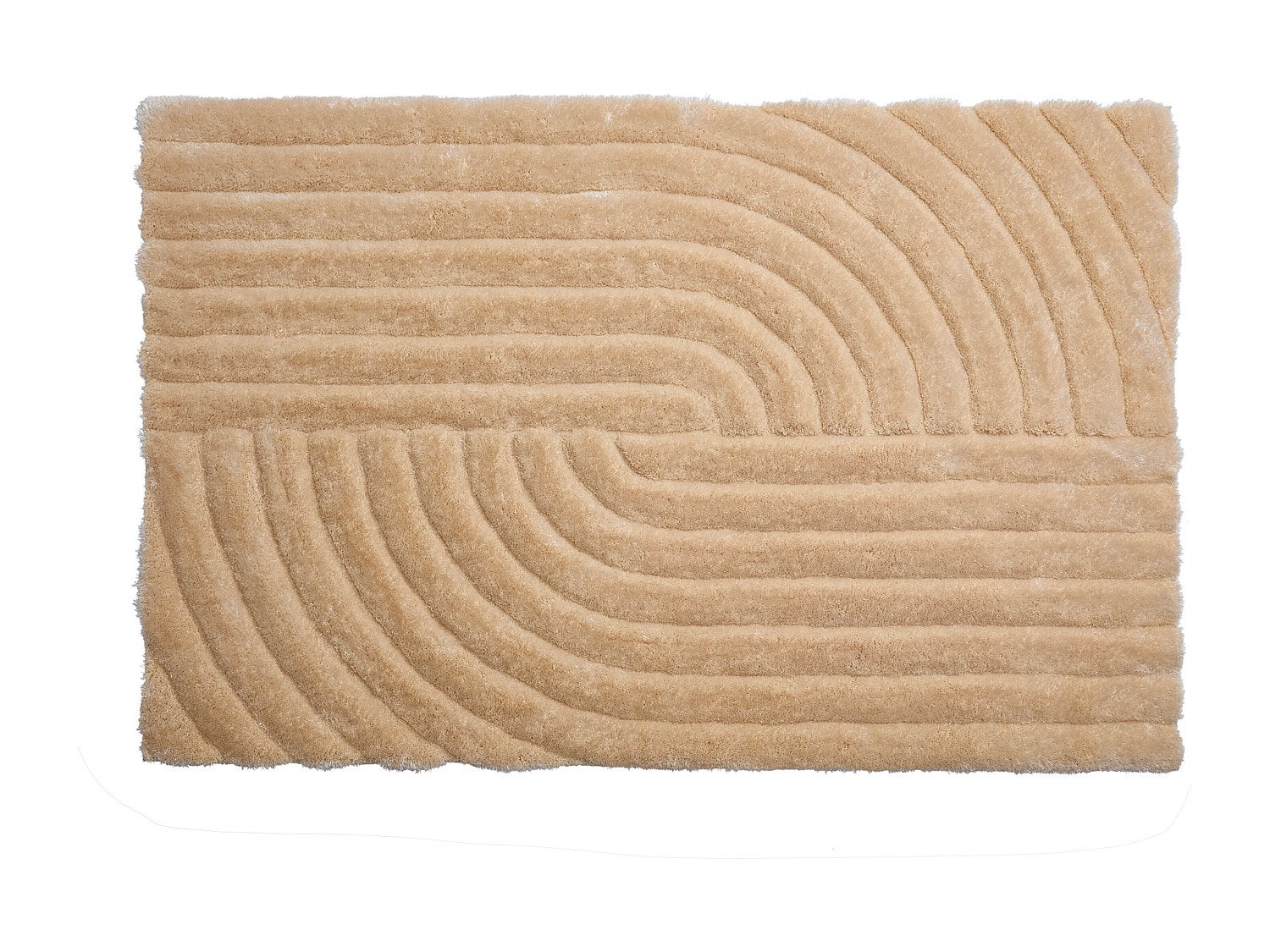 Dywan shaggy z długim włosiem, z wypukłym wzorem - 160 x 230 cm - Ciemny beż - MERISA