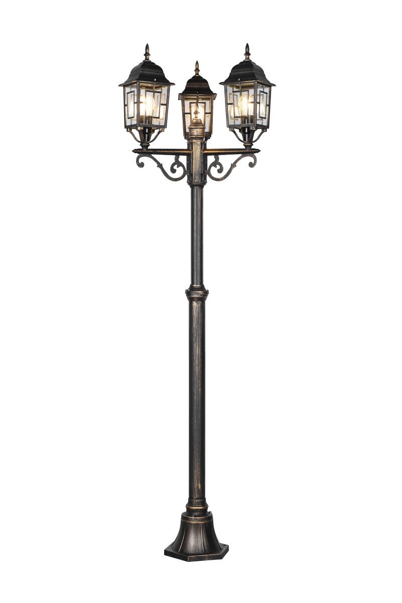 Latarnia ogrodowa Volturno stary mosiądz z patyną 3xE27x60W IP23 wym: 200 x 59 x 59 cm aluminium Trio