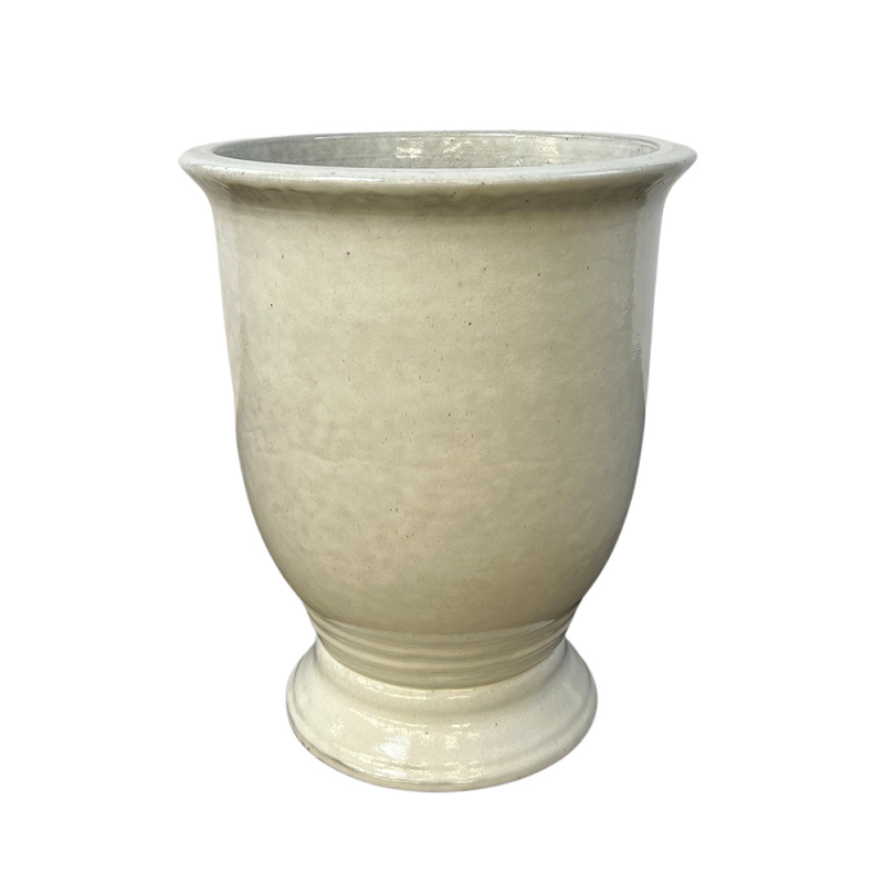 Donica ceramiczna Provencelia ARTHUR Biały, sred.42 x H52 cm, mrozoodporna, rękodzieło, szkliwiona