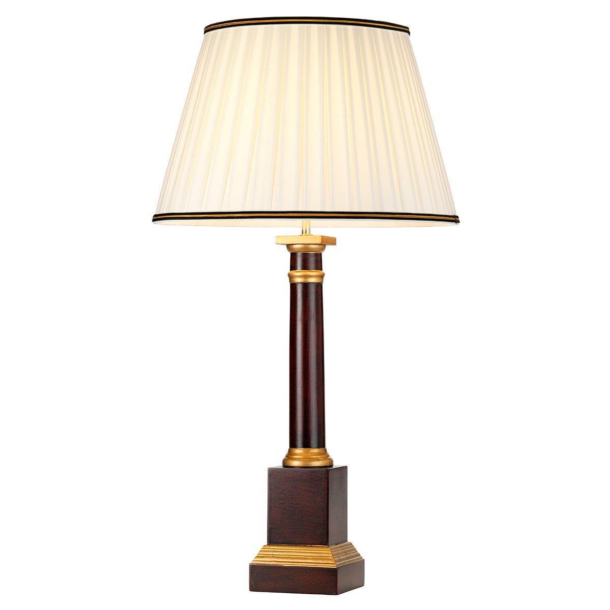 Lampa stołowa Louviers brązowo-kremowa 1xE27x60W drewno wym:83x46,5x13,5cm IP20 Designer's Lightbox