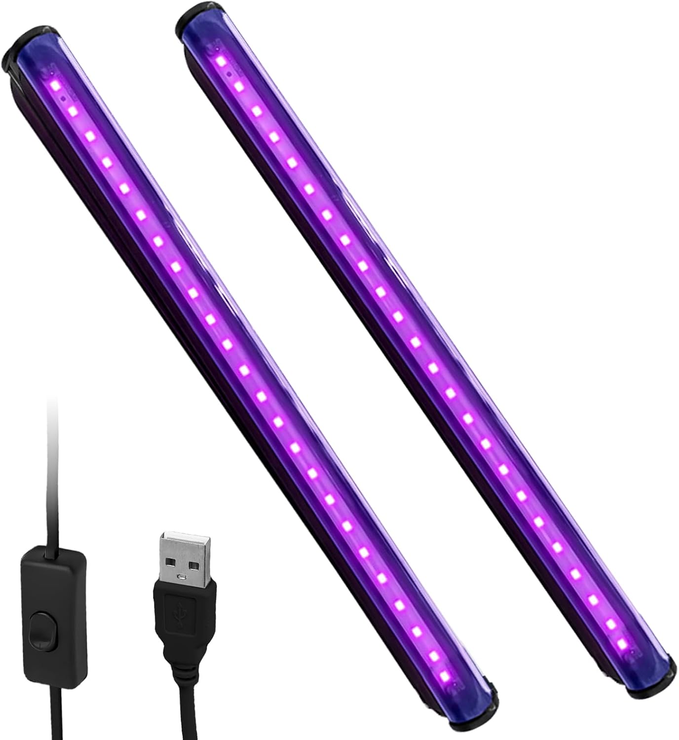 2-częściowe przenośne listwy świetlne, fioletowa lampa UV LED z wtyczką na imprezy, do malowania fluorescencyjnego, akwariów, plakatów fluorescencyjny