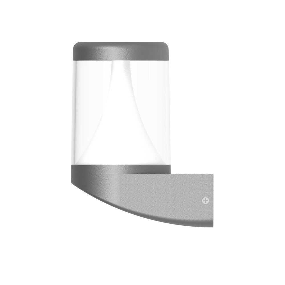 Zewnętrzna lampa ścienna LED 8W Terra ciemnoszary opal i przezroczysty dyfuzor 3000K IP65 IK08 Iberlamp