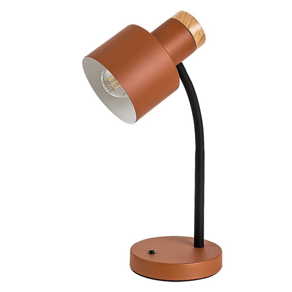 Lampa biurkowa drewniany akcent Pastro 1xE27x20W metal czarna wym:36x14x21cm IP20 Rabalux