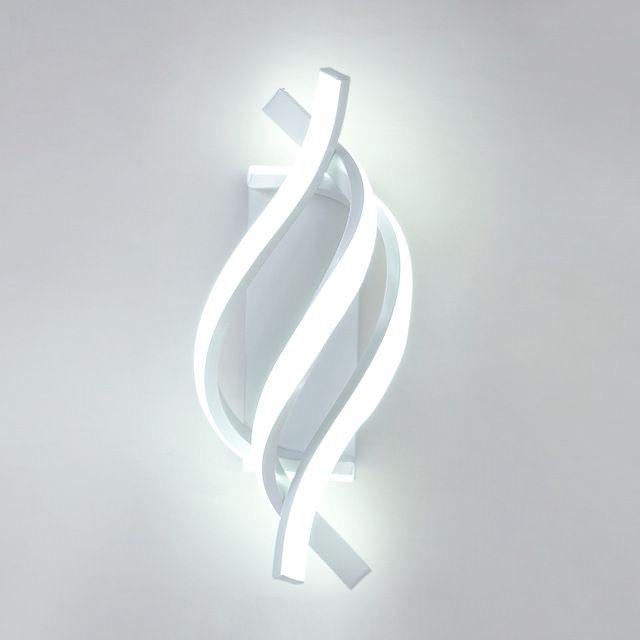 Kinkiety, nowoczesna spiralna lampa ścienna LED, aluminiowa lampa ścienna LED, dekoracyjne oświetlenie wewnętrzne, 3 temperatury barwowe