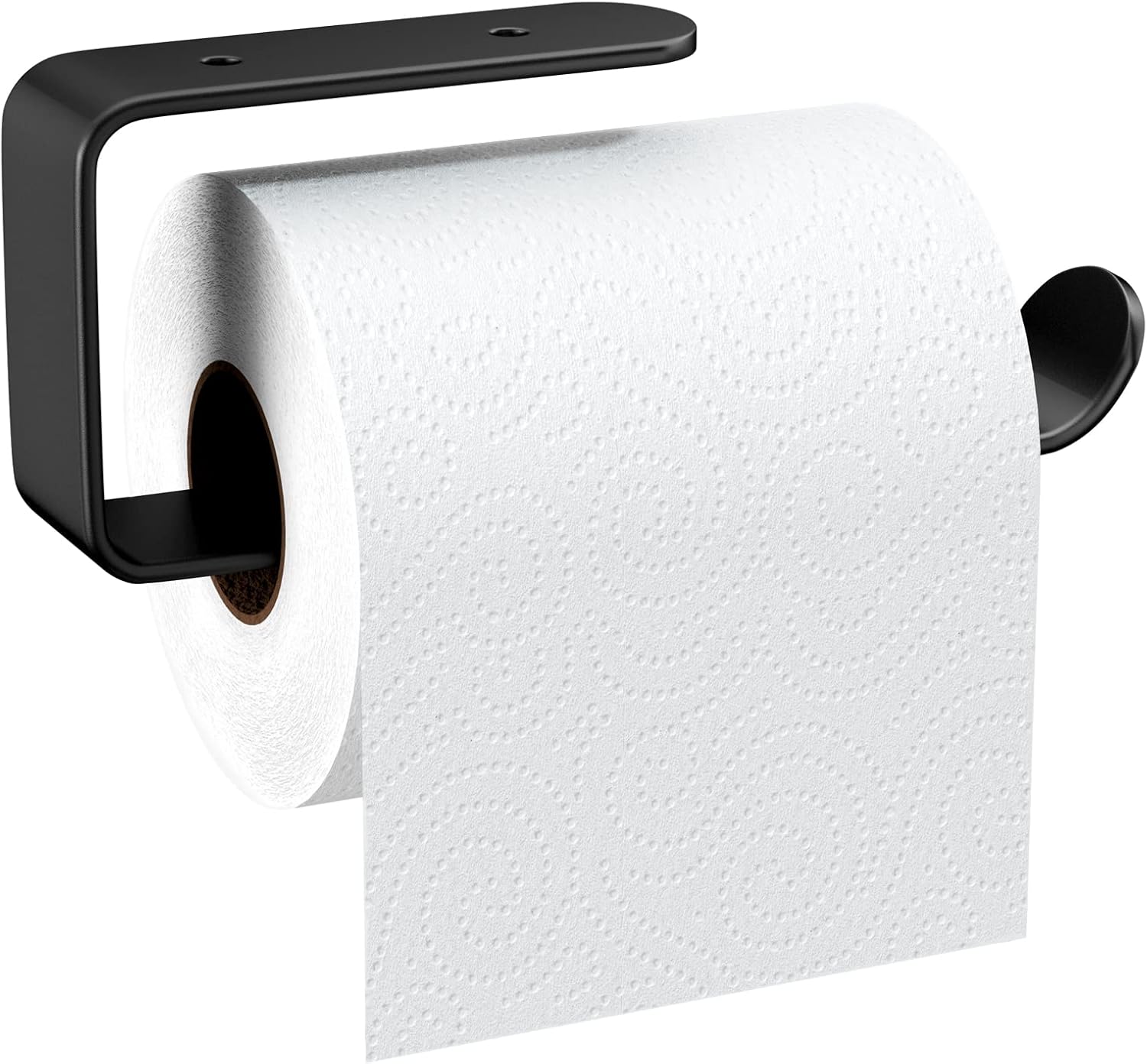 Uchwyt na papier toaletowy wykonany z matowego stopu aluminium, do montażu na ścianie, z otworami i śrubami, stabilny dozownik o długości 16 cm.