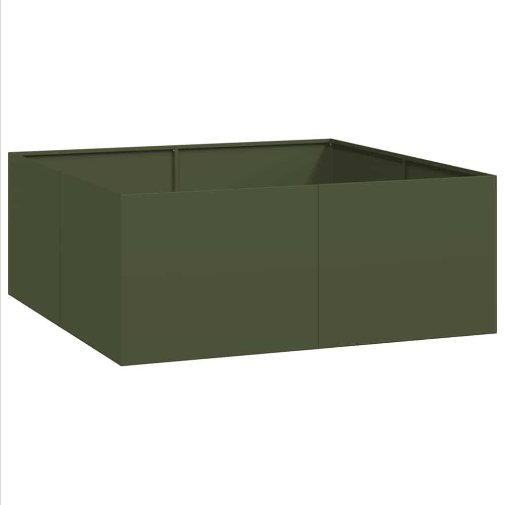 Doniczka Oliwkowo-zielona 100x100x40 cm Stal