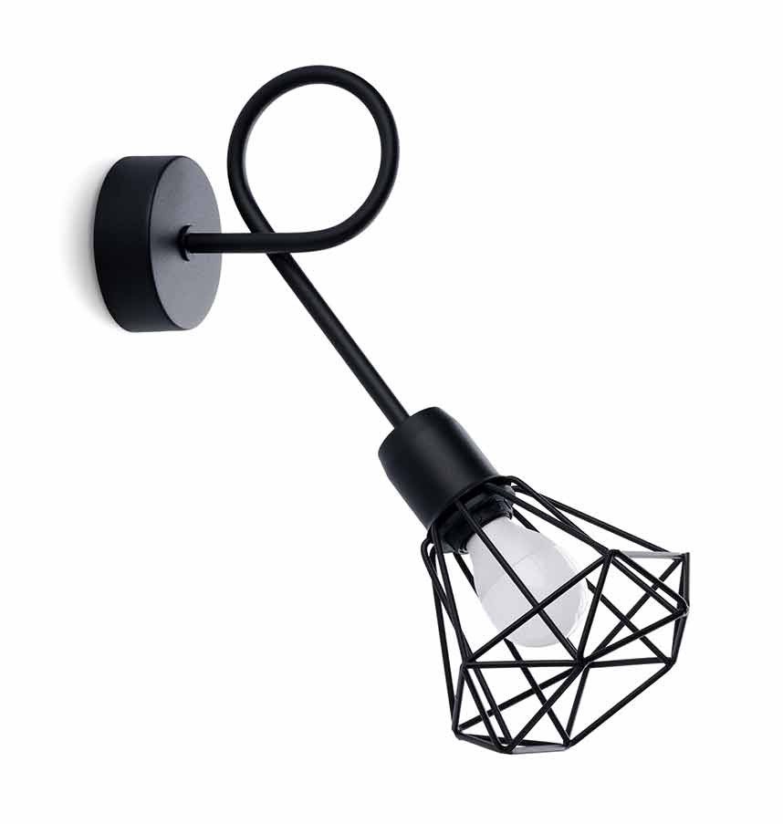 Applique Acier Noir E14 1 Artemis Long