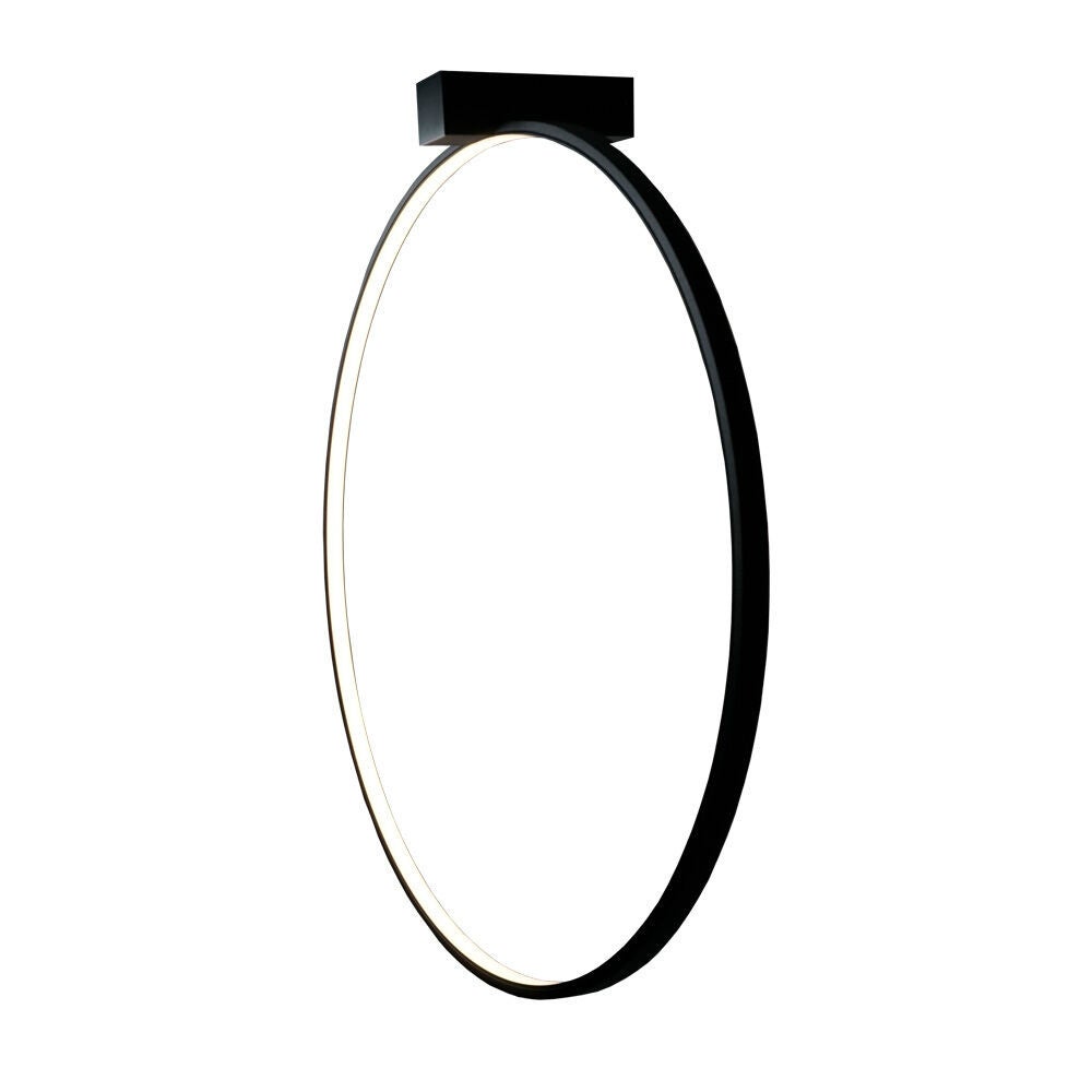 Kinkiet ścienny czarny ring Ø87cm ciepła barwa AGARO LED 27W Shilo