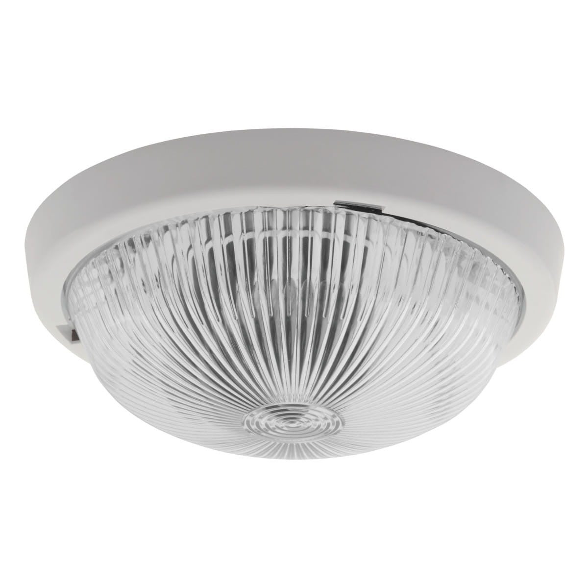 Plafon Sanga okrągły biało-przezroczysty 1xE27x100W wym: 9 x 25 cm IP44 szkło Kanlux