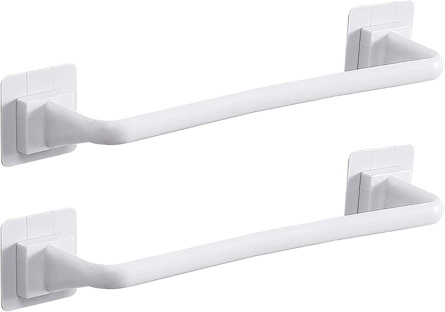Zestaw 2 plastikowych, montowanych na ścianie uchwytów na ręczniki, akcesoria do łazienki, kuchni, toalety (biały, 30,5 cm)