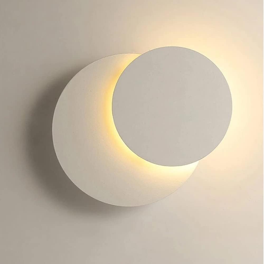 Biała lampa ścienna do wnętrz 8 W, nowoczesna lampa ścienna LED, kreatywna 2 w 1, obrót o 360°, ciepła biel, idealne oświetlenie do salonu, przedpoko