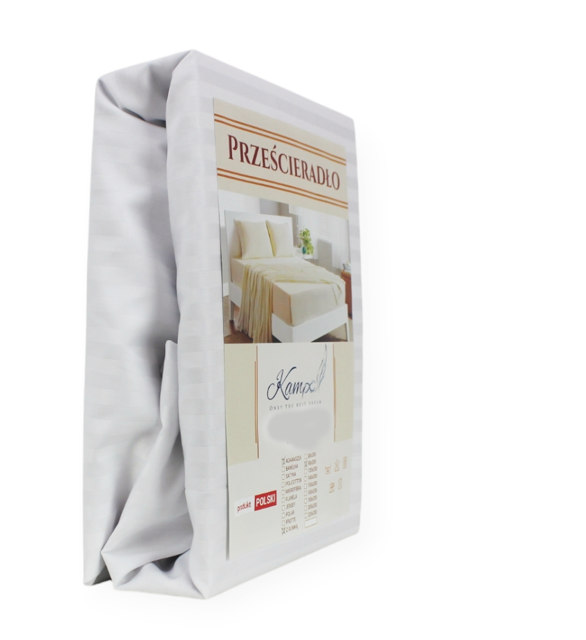 Kam-Pol prześcieradło hotelowe z gumką pasek 1 cm biały 60x70 cm