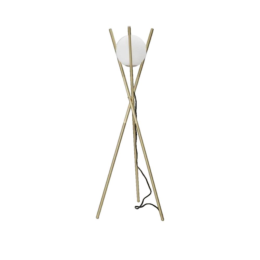 Lampa podłogowa Ferretti GLAMY metal złoty klosz szkło biały