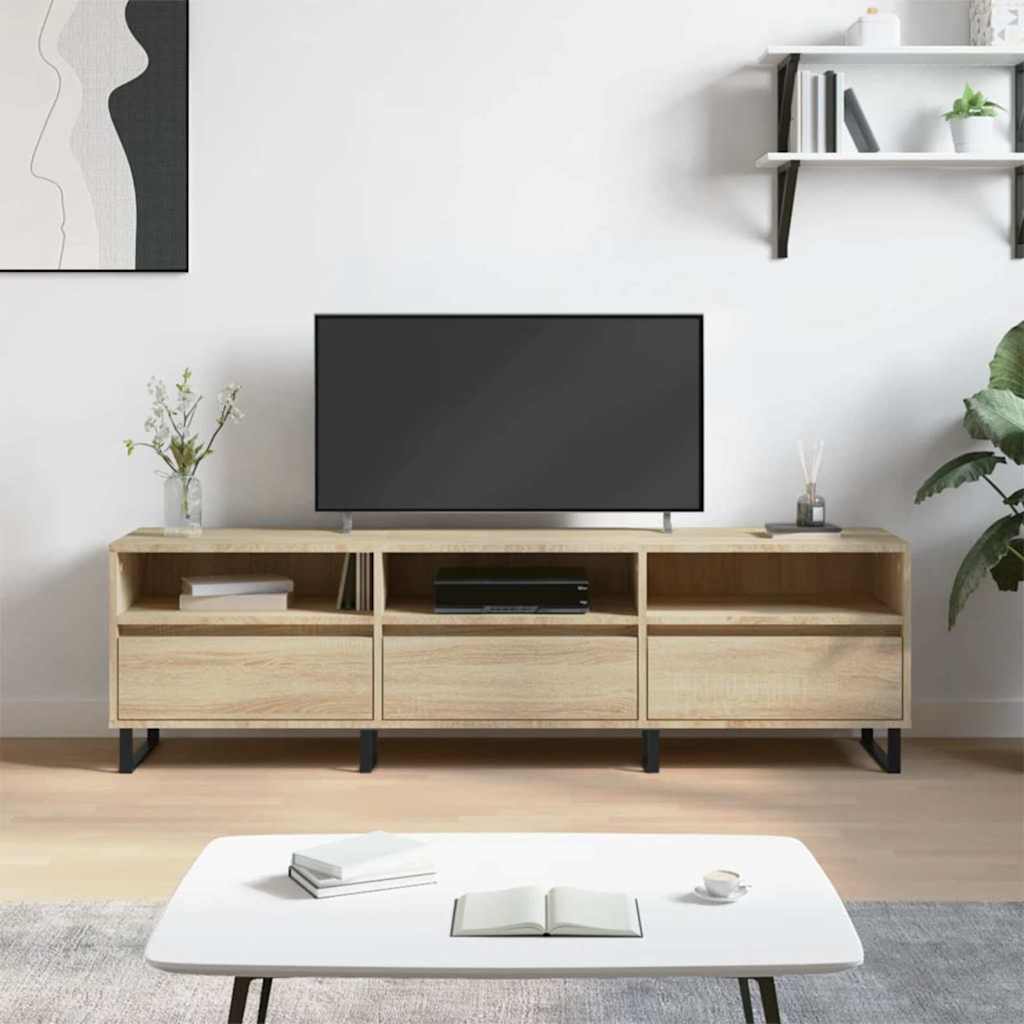 Meuble TV VidaXL 150x30x44,5 cm z drewna inżynieryjnego, kolor maron