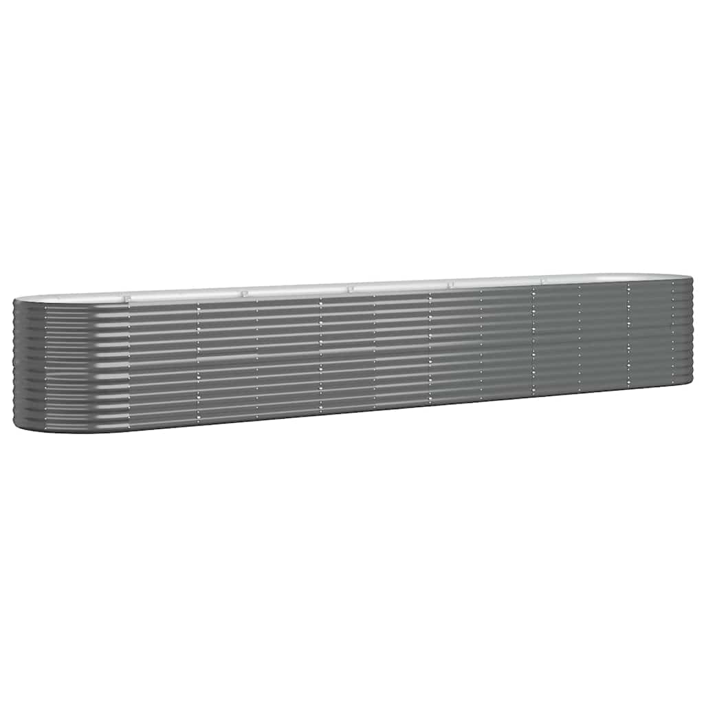 Donica Ogrodowa Metalowa Podwyższona Owalna Antracytowa Ocynkowana