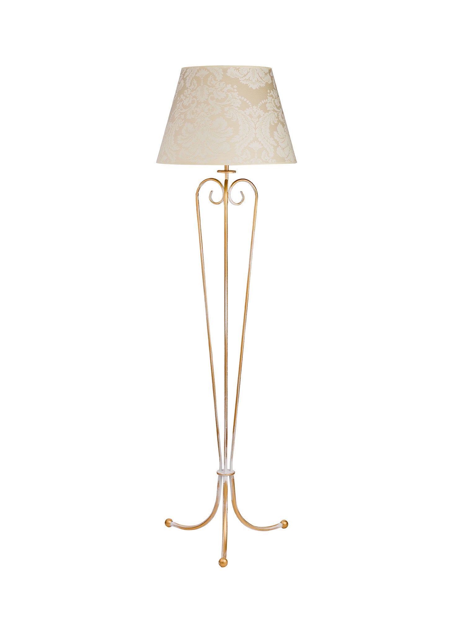 Lampa podłogowa SOFIA JUPITER złoto-beżowa E27 158x46x46 cm 1 szt.