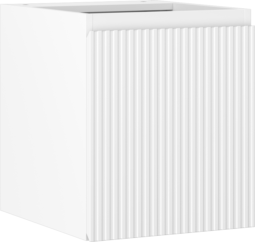 Mexen Rivel szafka łazienkowa podumywalkowa 40 cm, 1 drzwi, ryflowana, biała mat - 91A21-04047-1-BF01