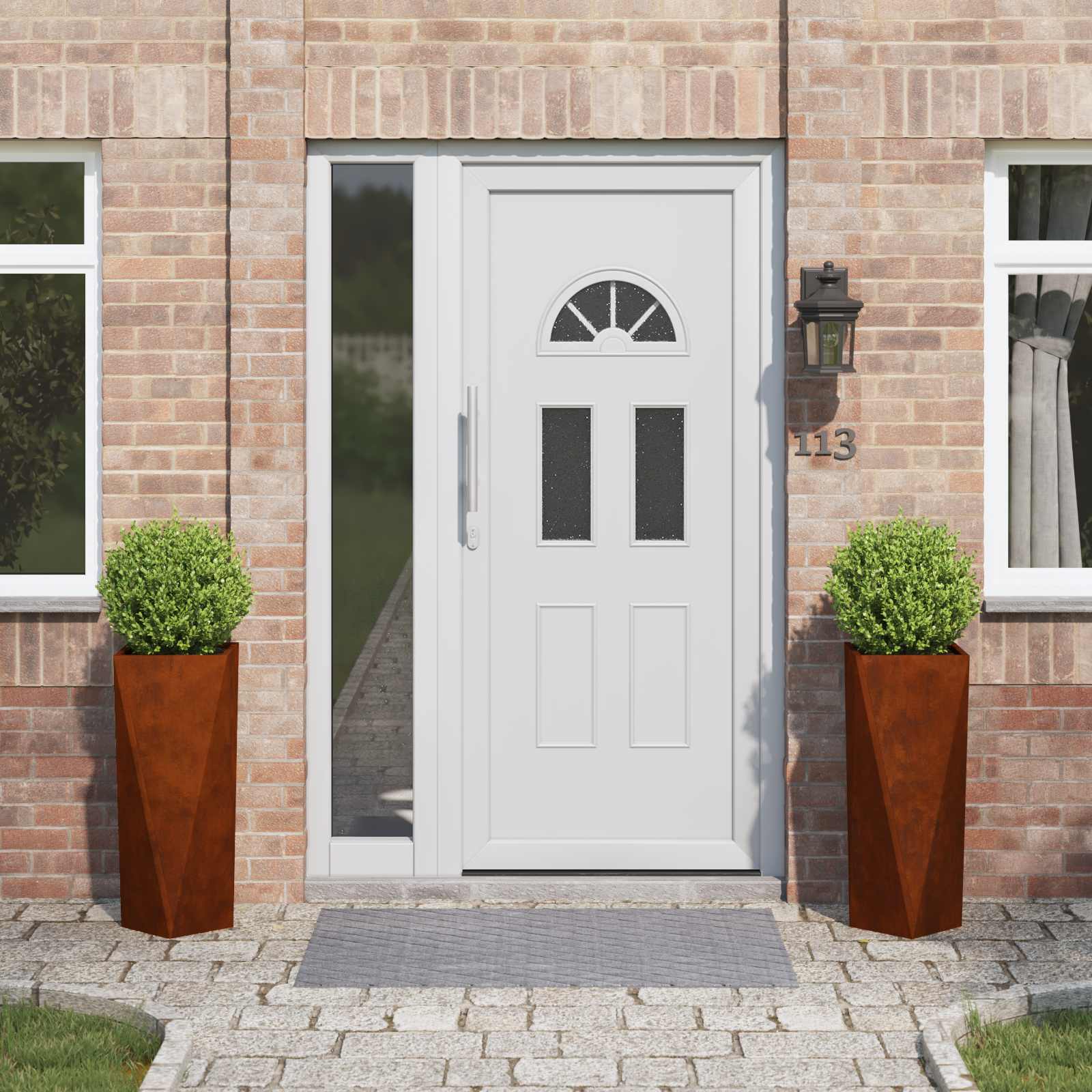 Donica 2 pcs Rdzawy 30 x 30 x 75 cm vidaXL