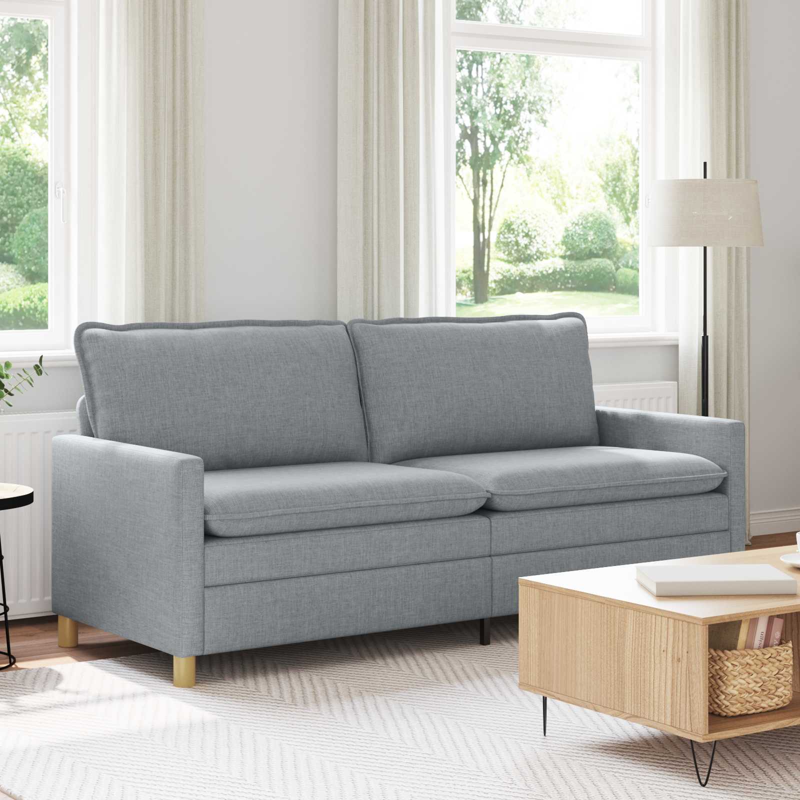 Sofa jasnoszary 196 x 81 x 87,5 cm tkanina vidaXL