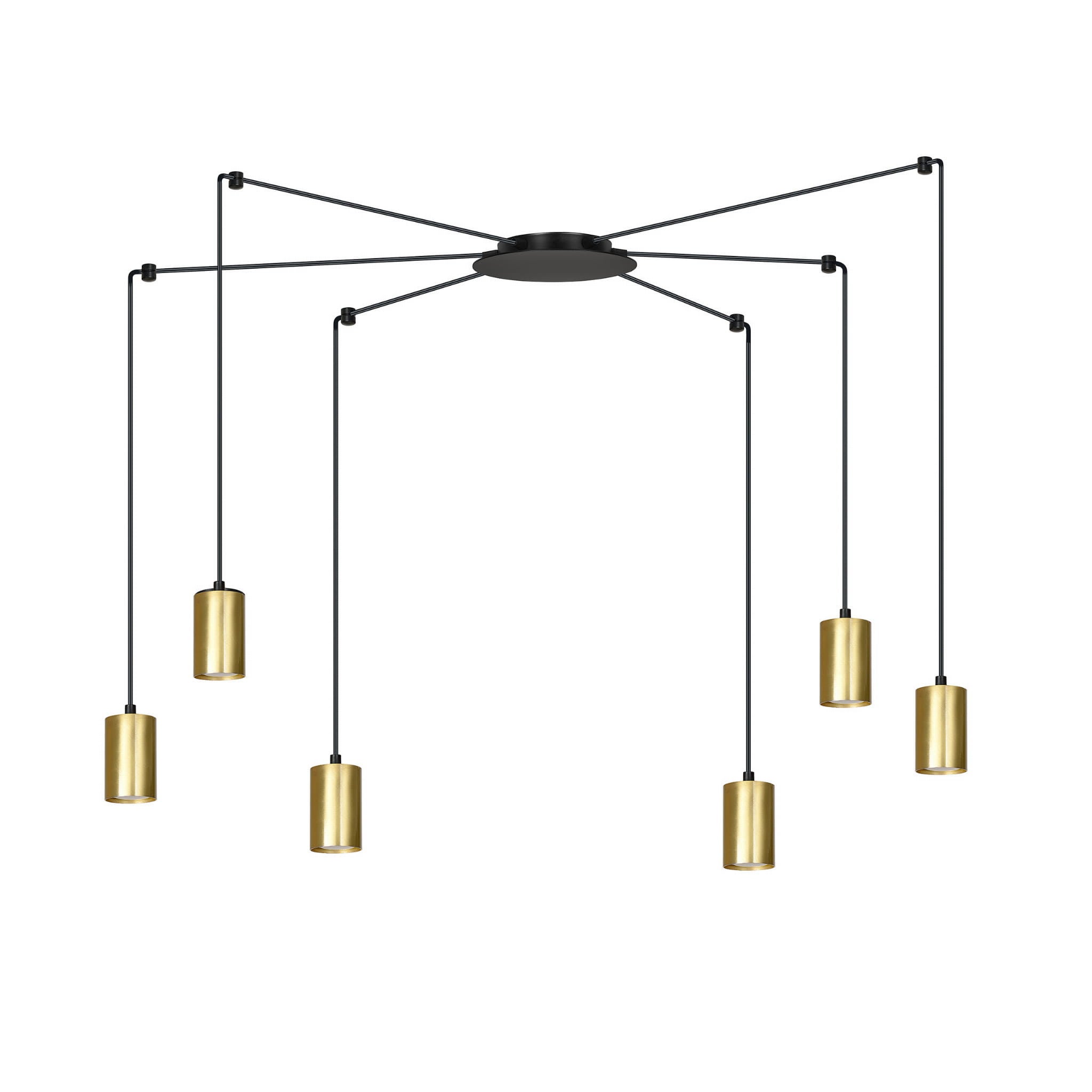 Żyrandol Emibig 6xGU10 30W TRAKER 6 BL/GOLD 526/6
