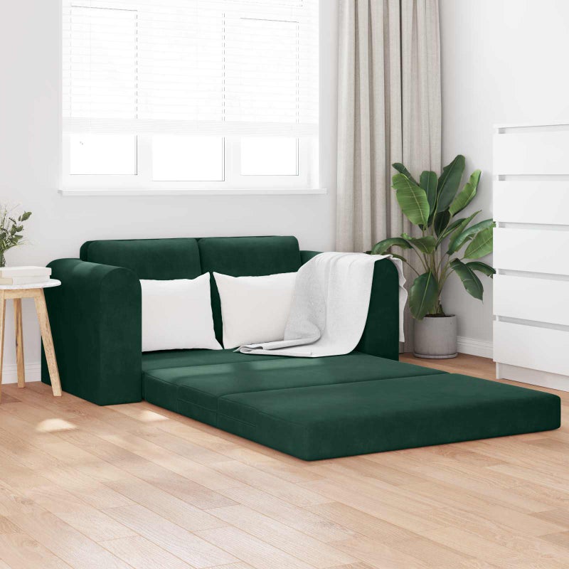 Sofa Bed Ciemna zieleń 148 x 71 x 83 cm Aksamit vidaXL