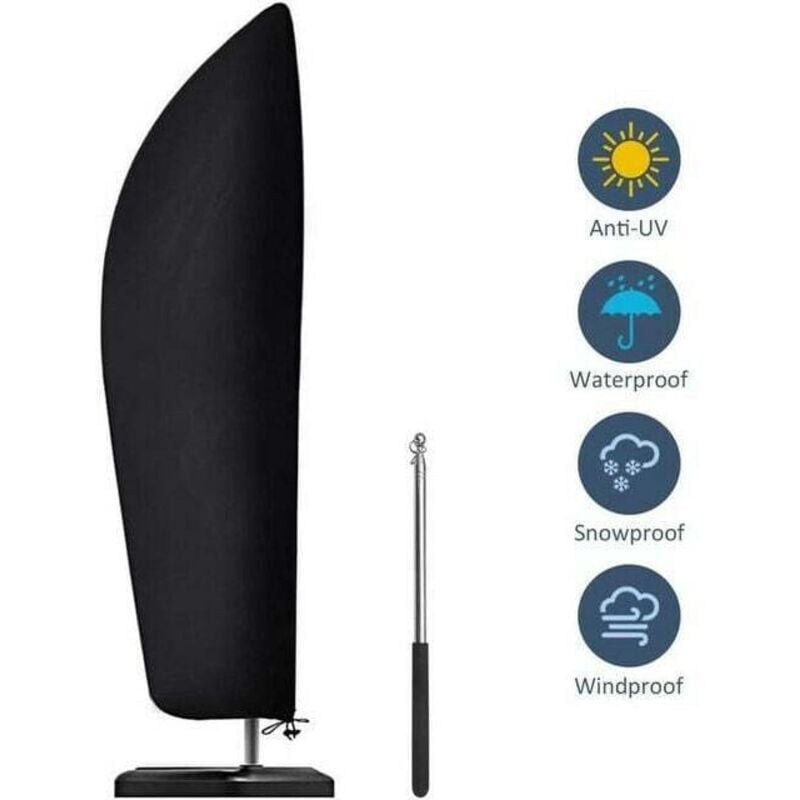 Pokrowiec ochronny na parasol o szerokości 2 do 4 m, materiał Oxford 210D wodoodporny i odporny na kurz, odporny na UV 265x40/70/50cm